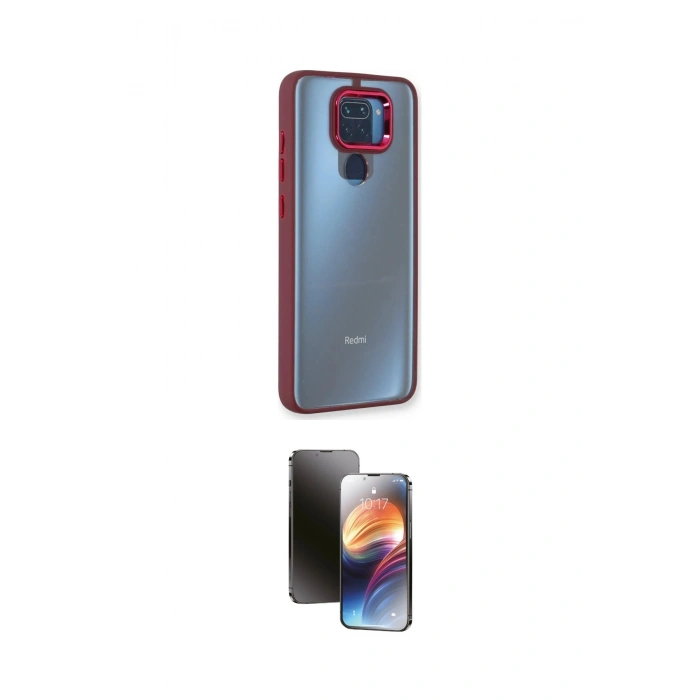 MARSİLYAN™- Redmi Note 9 Kılıf Eksen Doku Prime - Siyah 3D Antistatik Mat Seramik Nano Ekran Koruyucu