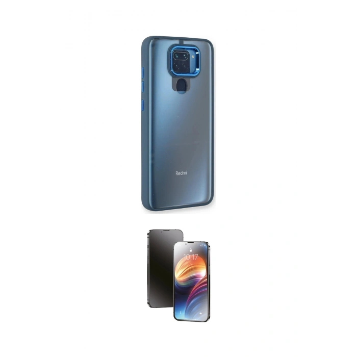 MARSİLYAN™- Redmi Note 9 Kılıf Eksen Doku Prime - Siyah 3D Antistatik Mat Seramik Nano Ekran Koruyucu