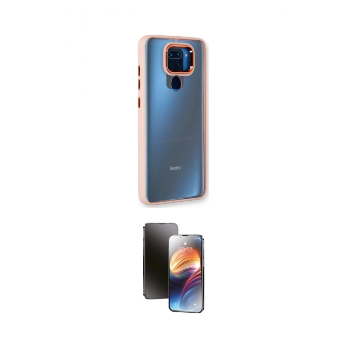 MARSİLYAN™- Redmi Note 9 Kılıf Eksen Doku Prime - Siyah 3D Antistatik Mat Seramik Nano Ekran Koruyucu