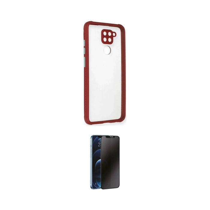 MARSİLYAN™- Redmi Note 9 Kılıf Nova Asil Özel Seri - Siyah 3D Antistatik Hayalet Cam Ekran Koruyucu