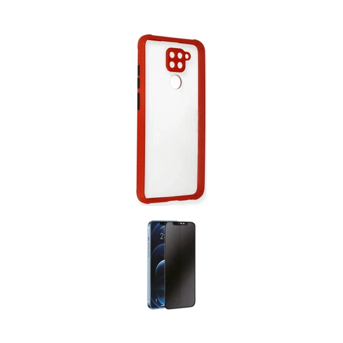 MARSİLYAN™- Redmi Note 9 Kılıf Nova Asil Özel Seri - Siyah 3D Antistatik Hayalet Cam Ekran Koruyucu
