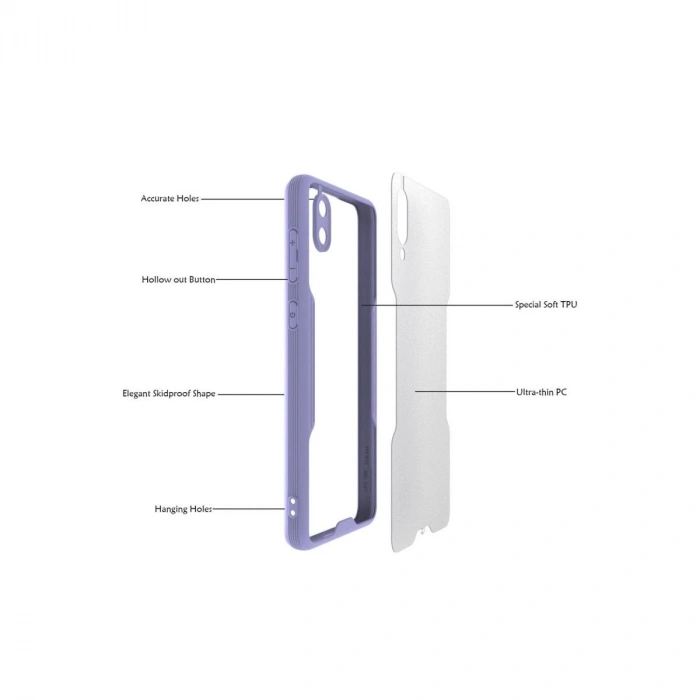 MARSİLYAN™- Samsung Galaxy A02 Kılıf Platin Silikon - Mavi