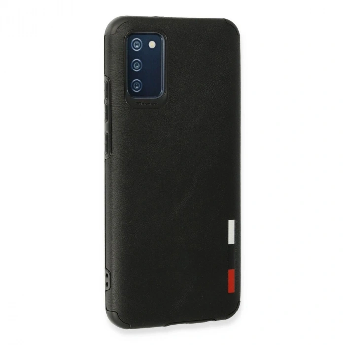 MARSİLYAN™- Samsung Galaxy A03s Kılıf Loop Deri Silikon - Siyah