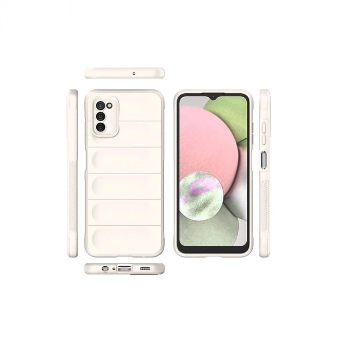 MARSİLYAN™- Samsung Galaxy A03s Kılıf Optimum Silikon - Krem