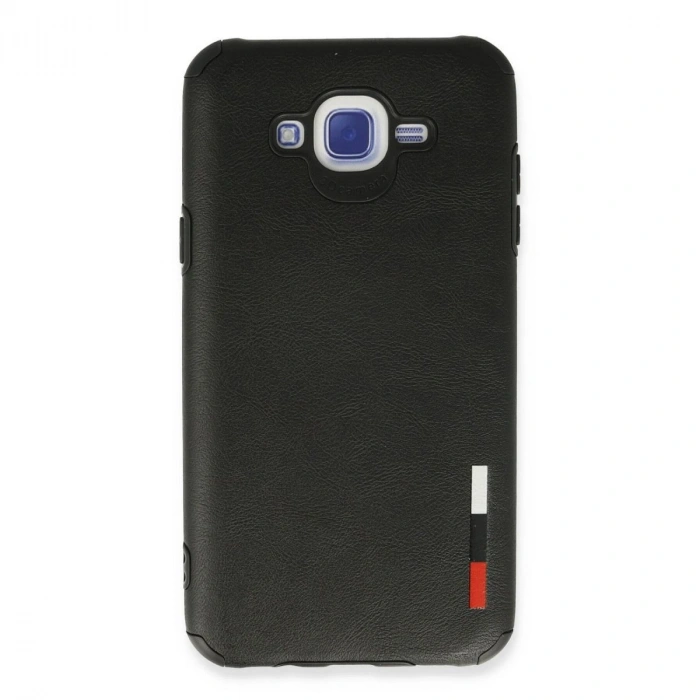 MARSİLYAN™- Samsung Galaxy J7 Kılıf Loop Deri Silikon - Siyah