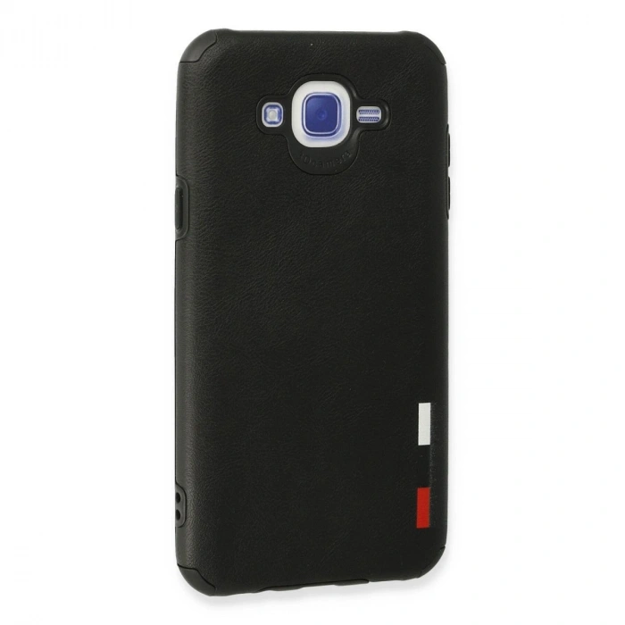 MARSİLYAN™- Samsung Galaxy J7 Kılıf Loop Deri Silikon - Siyah