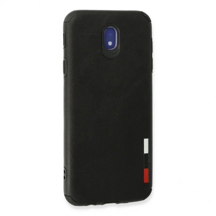 MARSİLYAN™- Samsung Galaxy J7 Pro / J730 Kılıf Loop Deri Silikon - Siyah