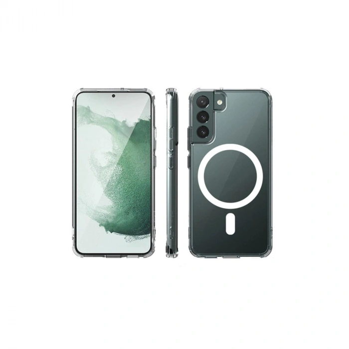 MARSİLYAN™- Samsung Galaxy S22 Plus Kılıf Magneticsafe Şeffaf Silikon - Şeffaf