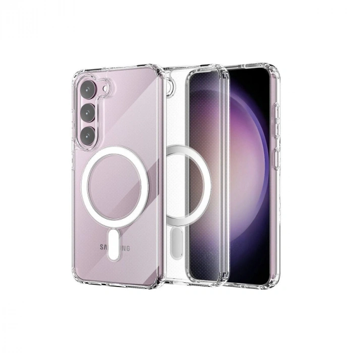 MARSİLYAN™- Samsung Galaxy S23 Kılıf Magneticsafe Şeffaf Silikon - Şeffaf