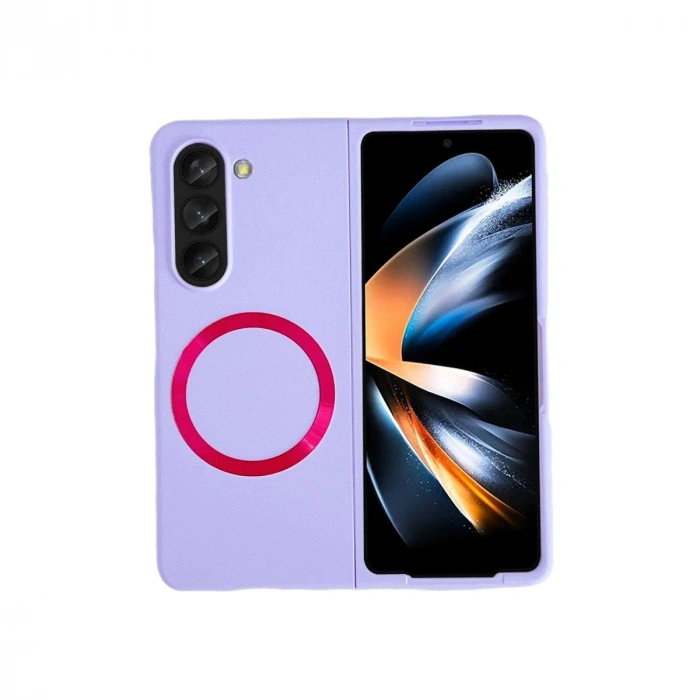 MARSİLYAN™- Samsung Galaxy Z Fold 5 Kılıf Mata Fold Kapak - Lila