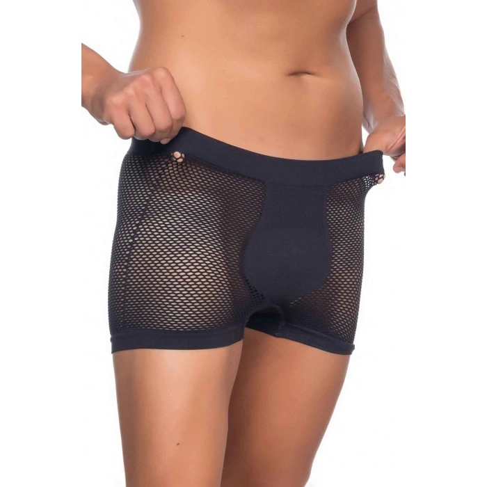 MARSiLYAN-  Siyah MI Emay 2106 Fileli Soft Erkek Boxer