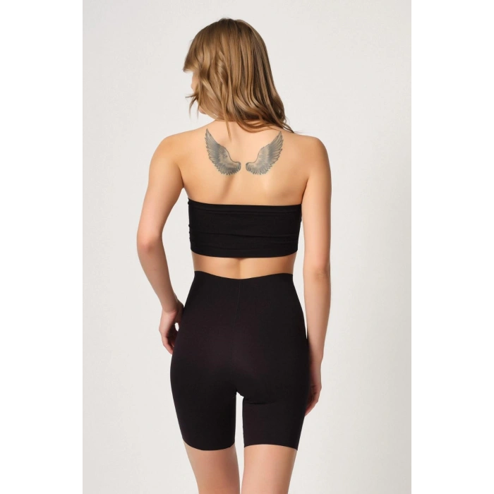 MARSiLYAN-  Siyah MI Emay 2707 Lazer Yüksek Bel Paçalı Hayalet Korse