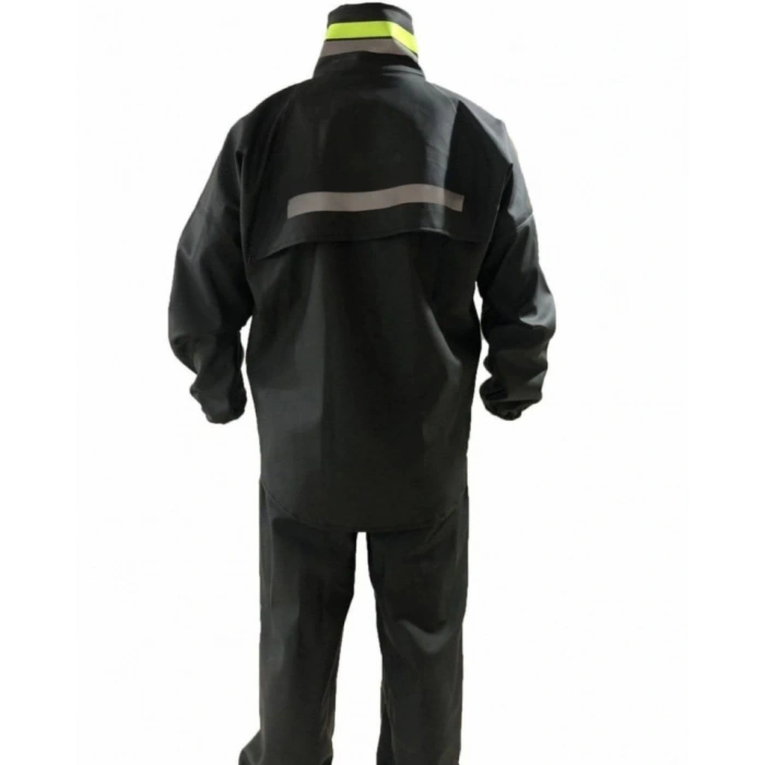 MARSiLYAN- Tam Kalıp Motorcu Kurye Su Gecirmez Yağmurluk Takım - Siyah