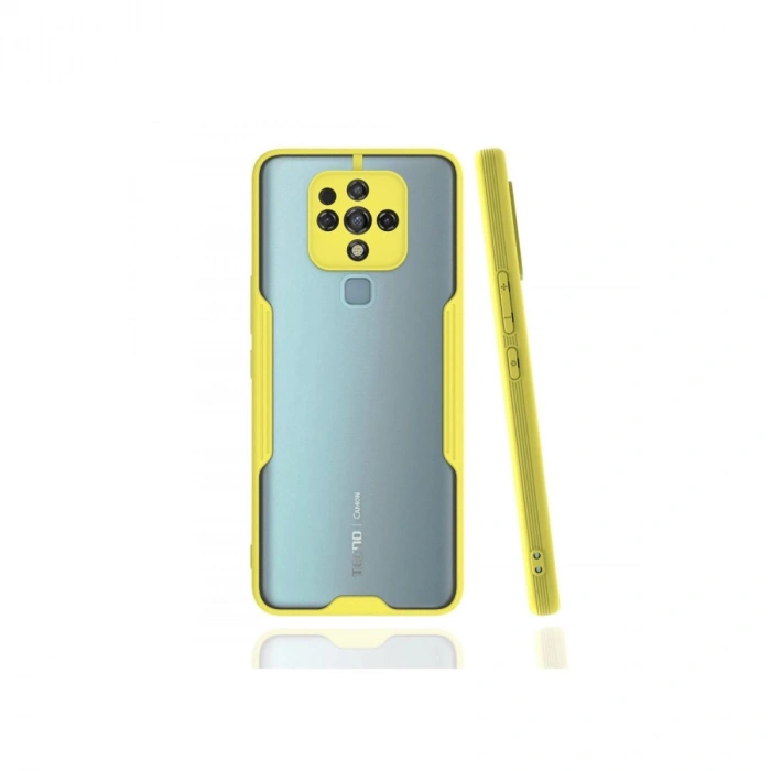MARSİLYAN™- Tecno Camon 16 Kılıf Platin Silikon - Sarı