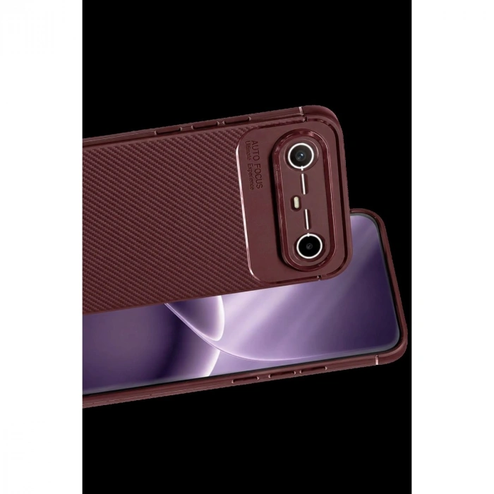 MARSİLYAN™-  Tecno Spark Slim 5g Auto Focus Karbon Kapak - Bordo