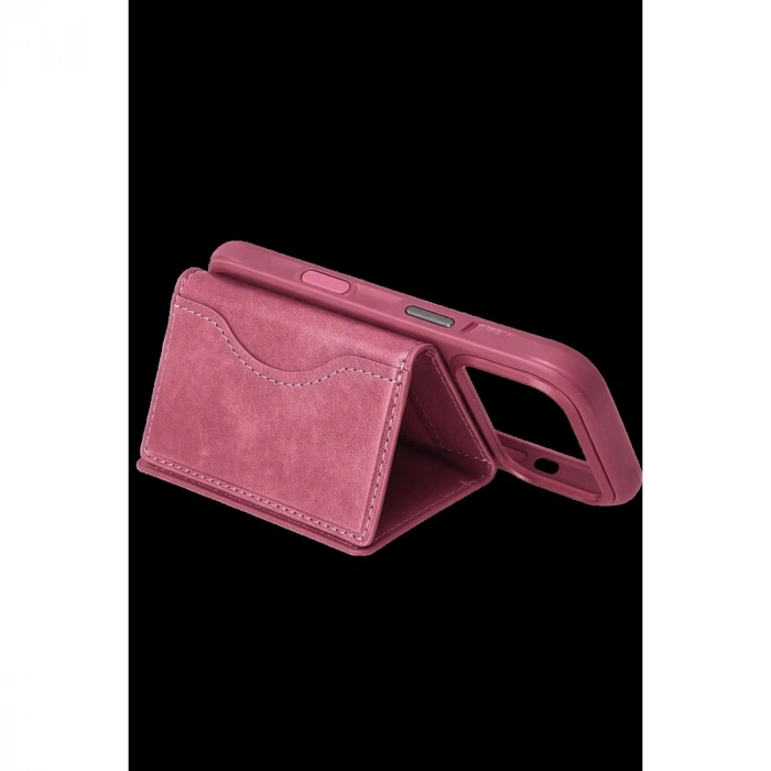 MARSİLYAN™-  Tema Magsafe Deri Kartlık - Pembe