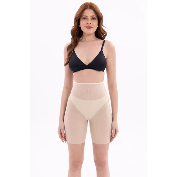 MARSiLYAN- Ten Mı Emay 2705 Lazer Tül Toparlayıcı Paçalı Boxer Hayalet Korse