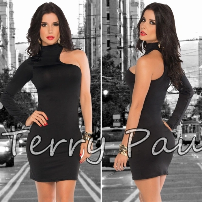 MARSİLYAN™-  TP101061 Asimetrik Mini Elbise