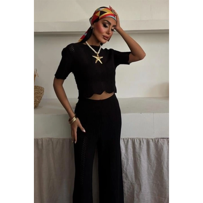 MARSiLYAN- Triko Bluz Pantolon İkili Takım 10084-025