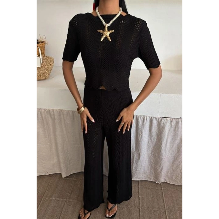 MARSiLYAN- Triko Bluz Pantolon İkili Takım 10084-025