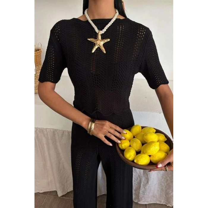 MARSiLYAN- Triko Bluz Pantolon İkili Takım 10084-025