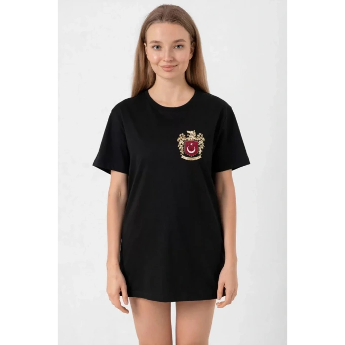 MARSiLYAN- Türk Arma Baskı T-shirt - Siyah