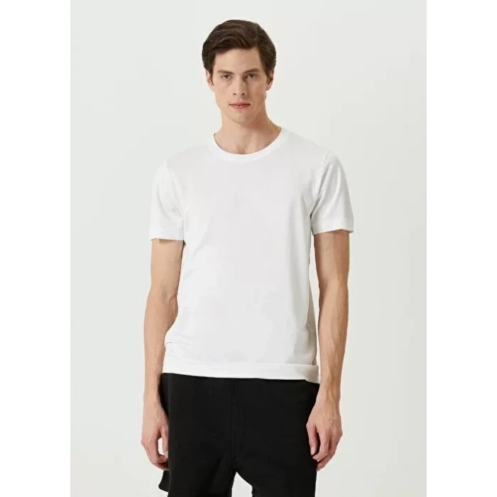 MARSiLYAN- Unisex Basic Bisiklet Yaka Regular T-Shirt - Beyaz