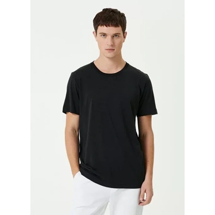 MARSiLYAN- Unisex Basic Bisiklet Yaka Regular T-Shirt - Siyah