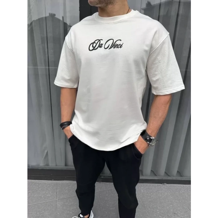 MARSiLYAN- Unisex Baskılı Oversize T-Shirt - Beyaz