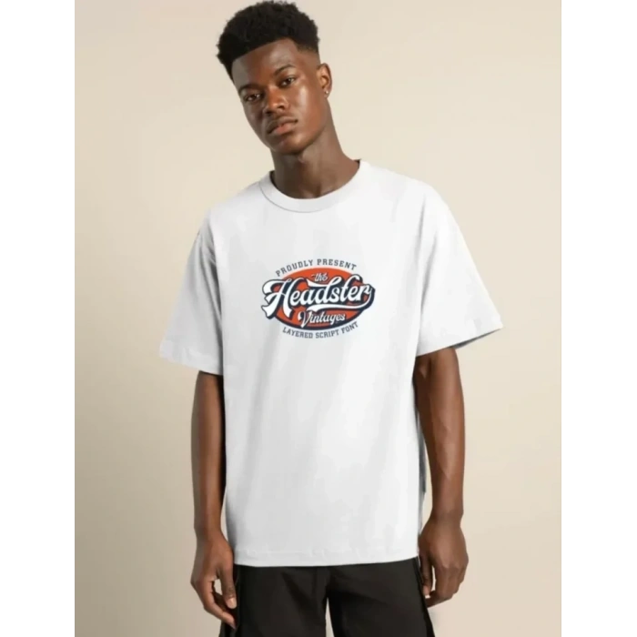 MARSiLYAN- Unisex Baskılı Oversize T-Shirt - Beyaz