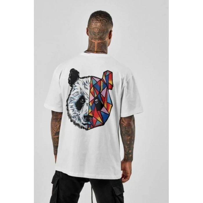 MARSiLYAN- Unisex Baskılı Oversize T-Shirt - Beyaz