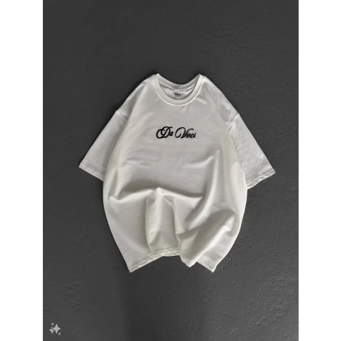 MARSiLYAN- Unisex Baskılı Oversize T-Shirt - Beyaz