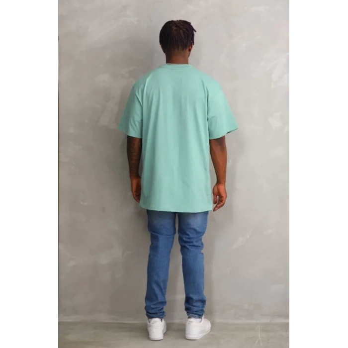 MARSiLYAN- Unisex Baskılı Oversize T-Shirt - Mint Yeşili