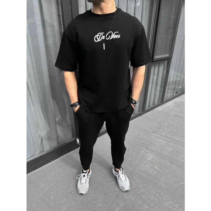 MARSiLYAN- Unisex Baskılı Oversize T-Shirt - Siyah