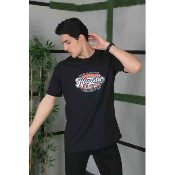 MARSiLYAN- Unisex Baskılı Oversize T-Shirt - Siyah