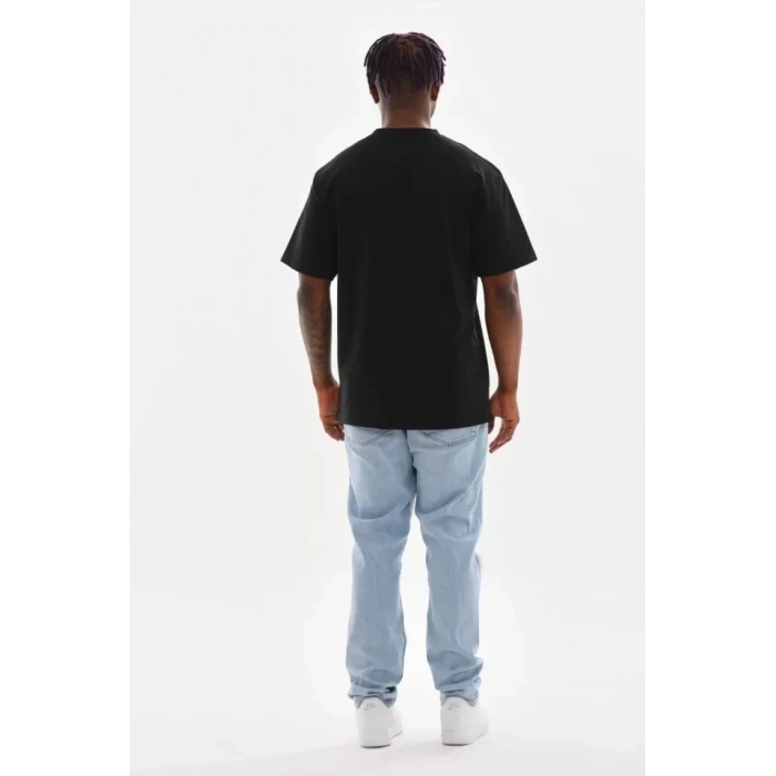 MARSiLYAN- Unisex Baskılı Oversize T-Shirt - Siyah