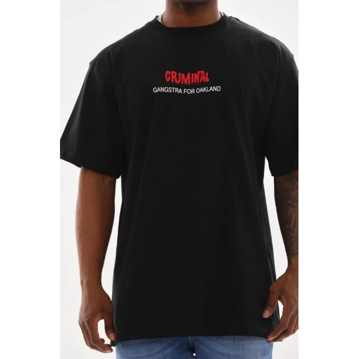 MARSiLYAN- Unisex Baskılı Oversize T-Shirt - Siyah