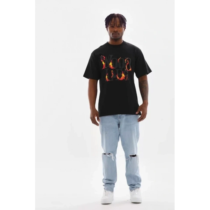 MARSiLYAN- Unisex Baskılı Oversize T-Shirt - Siyah