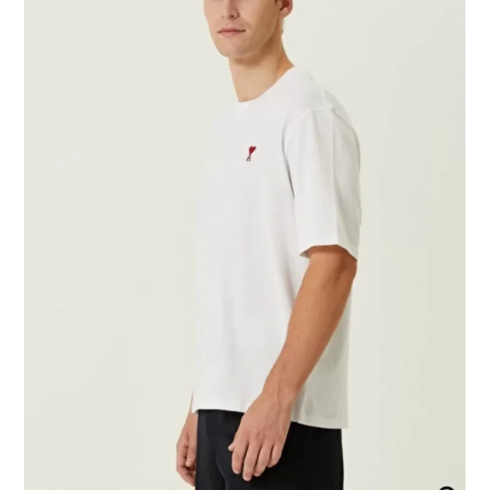 MARSiLYAN- Unisex Bisiklet Yaka Baskılı Oversize T-Shirt - Beyaz