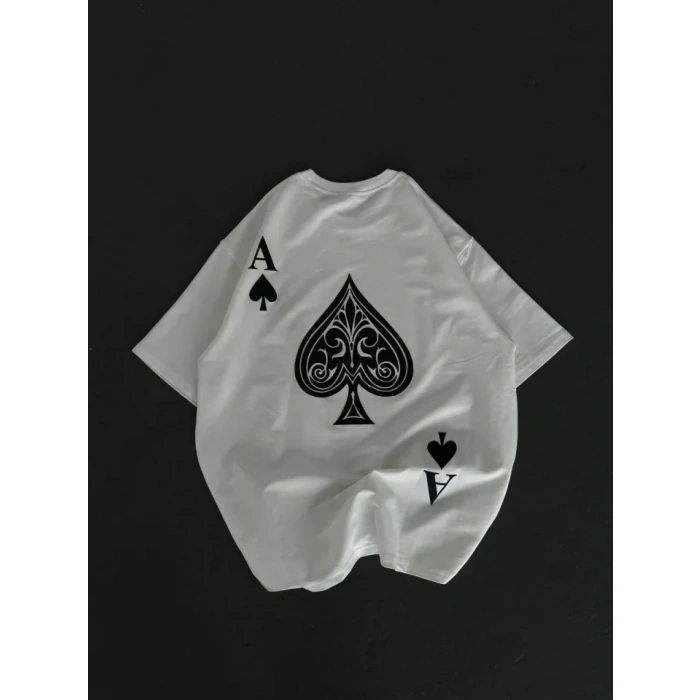 MARSiLYAN- Unisex Bisiklet Yaka Baskılı Oversize TShirt