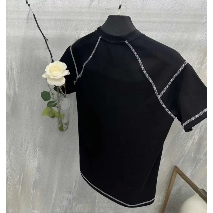 MARSiLYAN- Unisex Karoyaka Dikişli Oversize T-Shirt - Siyah