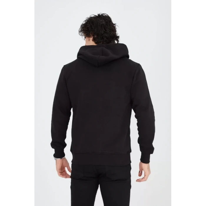 MARSiLYAN- Unisex Tam Fermuarlı Kapşonlu  SweatShirt - Siyah
