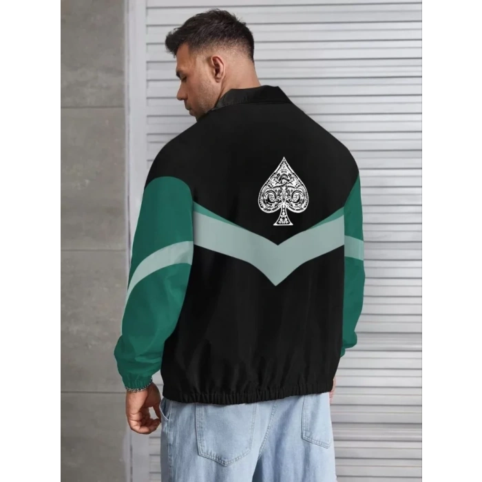 MARSiLYAN- Unisex Uzun Kollu Paraşüt Kumaş Rüzgarlik - Siyah