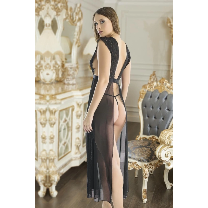 MARSiLYAN- Uzun Fantazi Gecelik Siyah