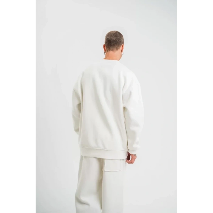 MARSiLYAN- Uzun Kol Bisiklet Yaka Basic SweatShirt - Beyaz