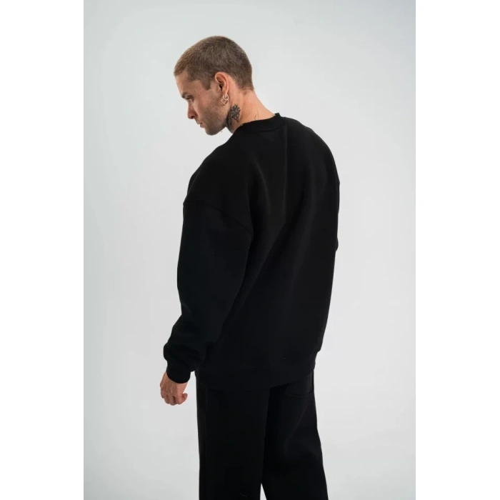 MARSiLYAN- Uzun Kol Bisiklet Yaka Basic SweatShirt - Siyah