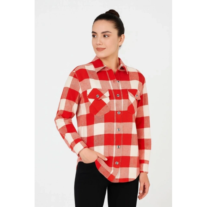 MARSiLYAN- Uzun Kollu Oduncu Gömlek - Bordo