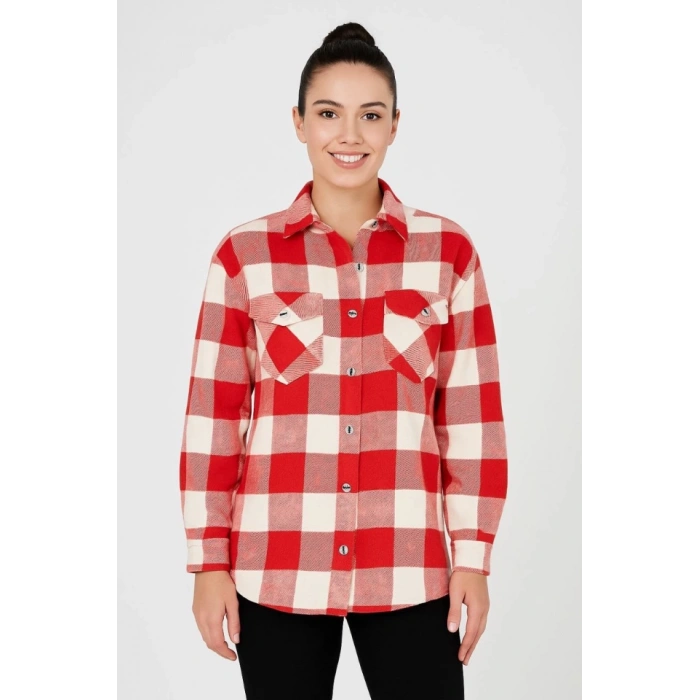 MARSiLYAN- Uzun Kollu Oduncu Gömlek - Bordo