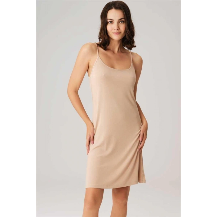 MARSiLYAN-  Viskon İnce İp Askılı Kısa Elbise Altı Kombinezon