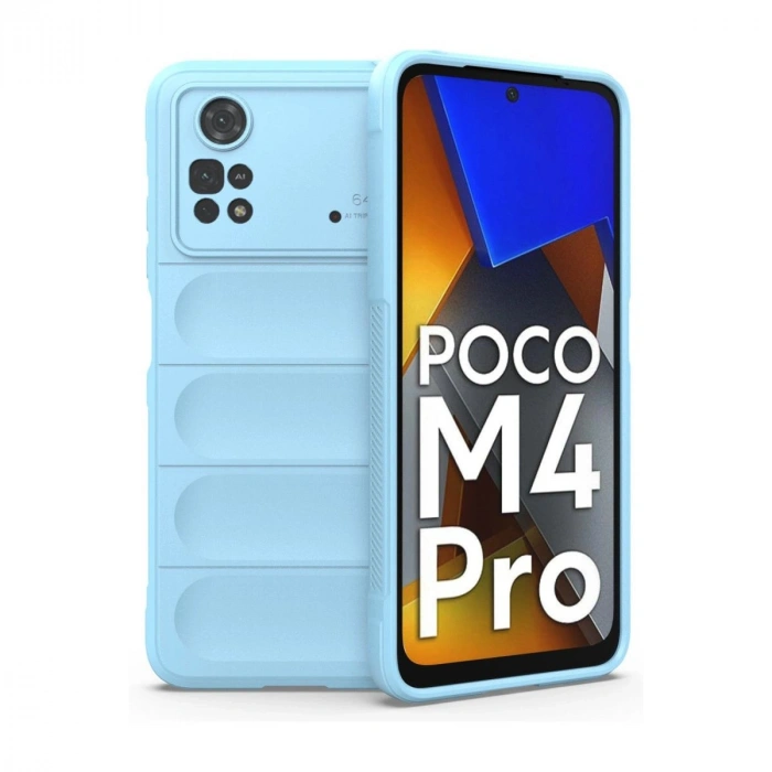 MARSİLYAN™- Xiaomi Poco M4 Pro 4g Kılıf Optimum Silikon - Sky Blue